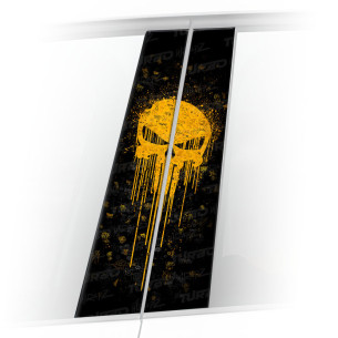 Sticker for car pillar Punisher Gold | TurboWrapz.com