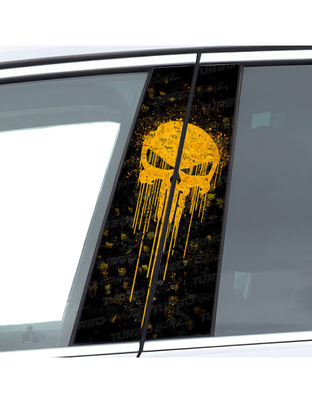 Naklejka na słupek samochodowy Punisher Gold | TurboWrapz.com