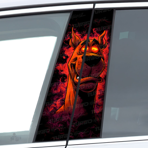 Naklejka na słupek samochodowy Zjarany Scooby Doo | TurboWrapz.com