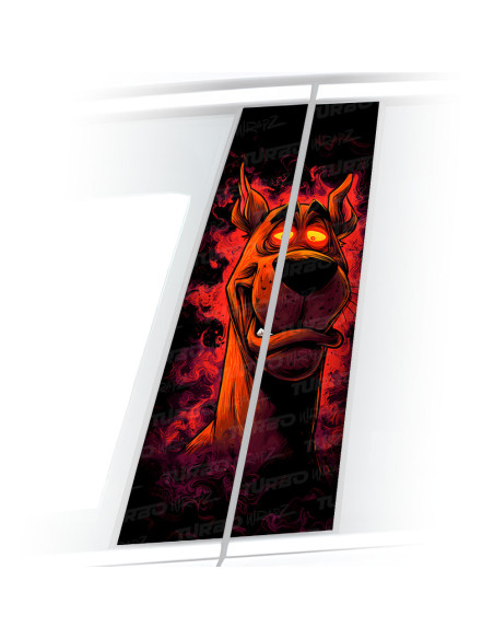 Naklejka na słupek samochodowy Zjarany Scooby Doo | TurboWrapz.com