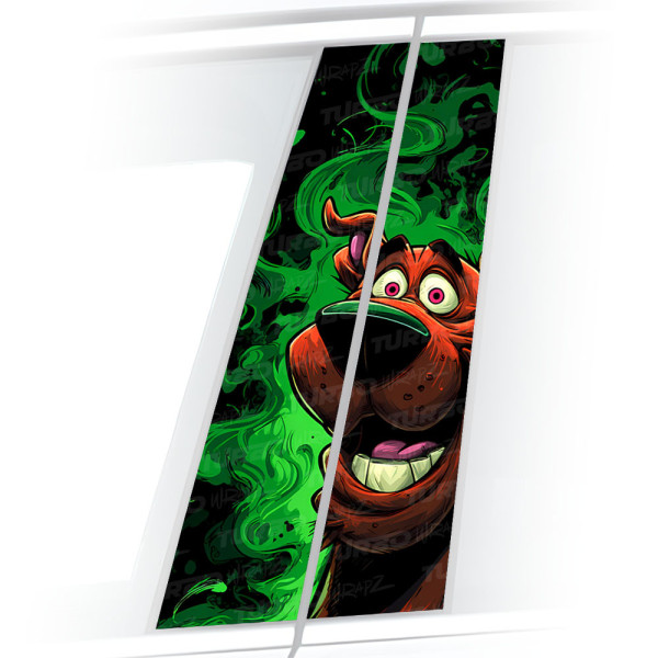 Naklejka na słupek samochodowy Zjarany Scooby Doo | TurboWrapz.com