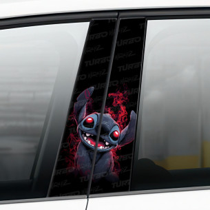 Naklejka na słupek samochodowy Stitch Czerwony Dym | TurboWrapz.com 2