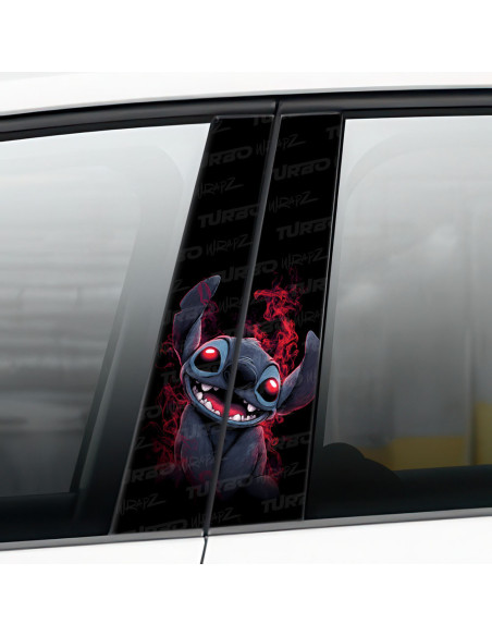 Sticker for car pillar Stitch Czerwony Dym | TurboWrapz.com