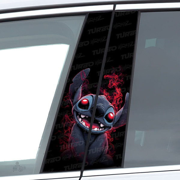 Sticker for car pillar Stitch Czerwony Dym | TurboWrapz.com