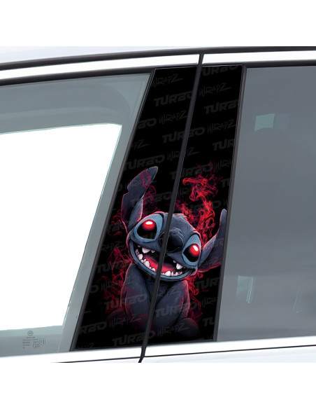 Sticker for car pillar Stitch Czerwony Dym | TurboWrapz.com
