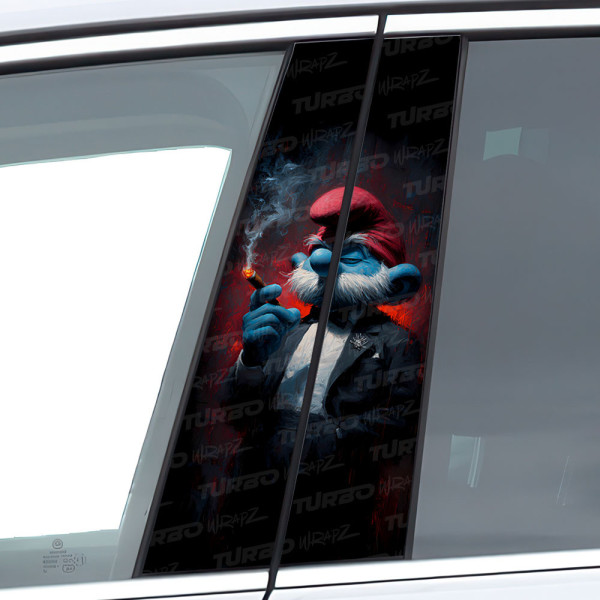 Naklejka na słupek samochodowy Papa Smerf Godfather | TurboWrapz.com
