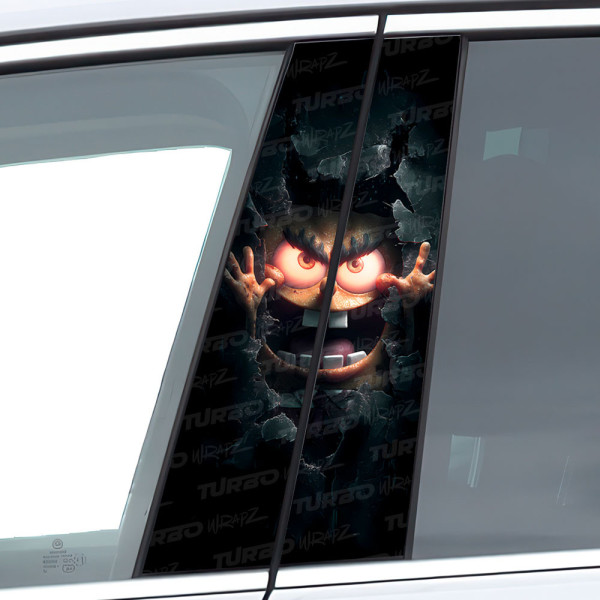 Sticker for car pillar Spongebob Horror | TurboWrapz.com