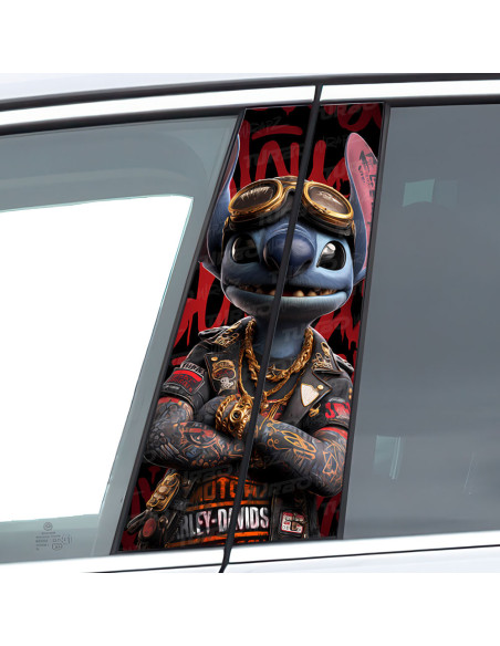 Sticker for car pillar Stitch Harley | TurboWrapz.com