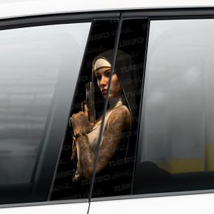 Naklejka na słupek samochodowy Zakonnica | TurboWrapz.com 2