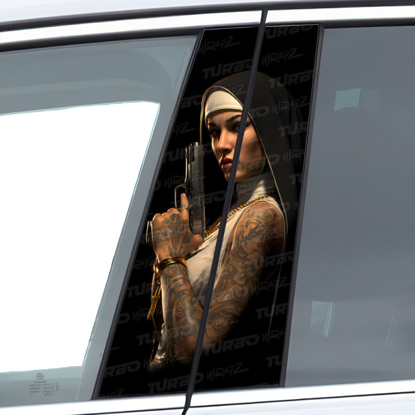 Naklejka na słupek samochodowy Zakonnica | TurboWrapz.com