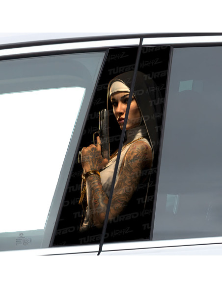 Naklejka na słupek samochodowy Zakonnica | TurboWrapz.com