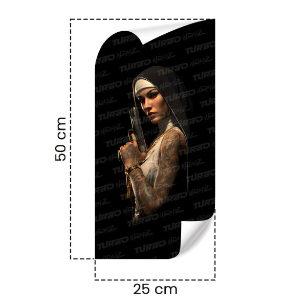 Naklejka na słupek samochodowy Zakonnica | TurboWrapz.com