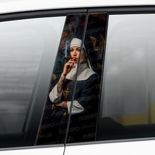 Sticker for car pillar Zakonnica Graffiti | TurboWrapz.com 2