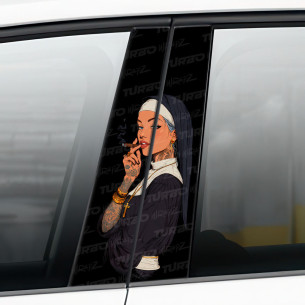 Sticker for car pillar Zakonnica Komiks | TurboWrapz.com 2