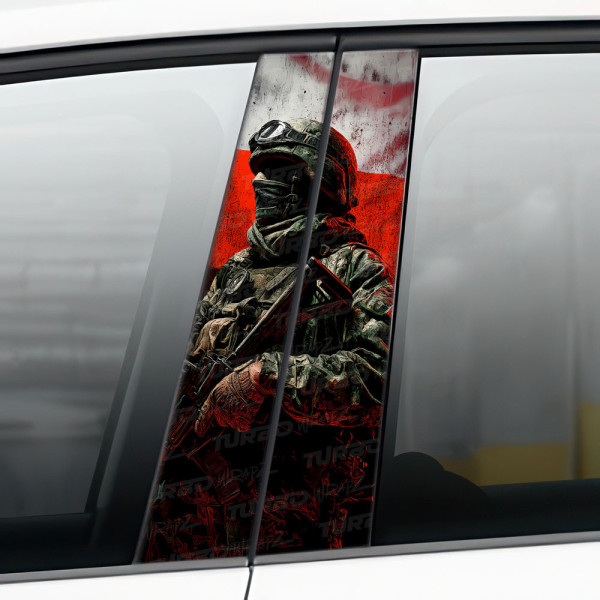 Naklejka na słupek samochodowy Polski Żołnierz | TurboWrapz.com