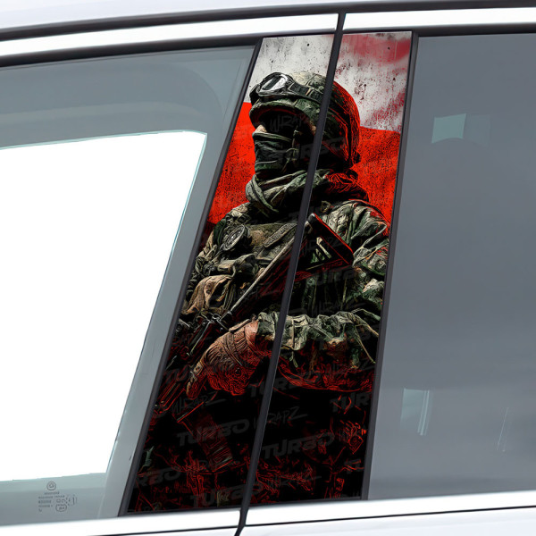 Sticker for car pillar Polski Żołnierz | TurboWrapz.com