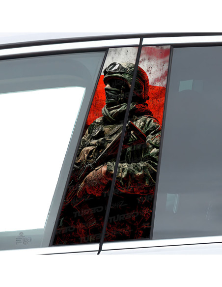 Sticker for car pillar Polski Żołnierz | TurboWrapz.com