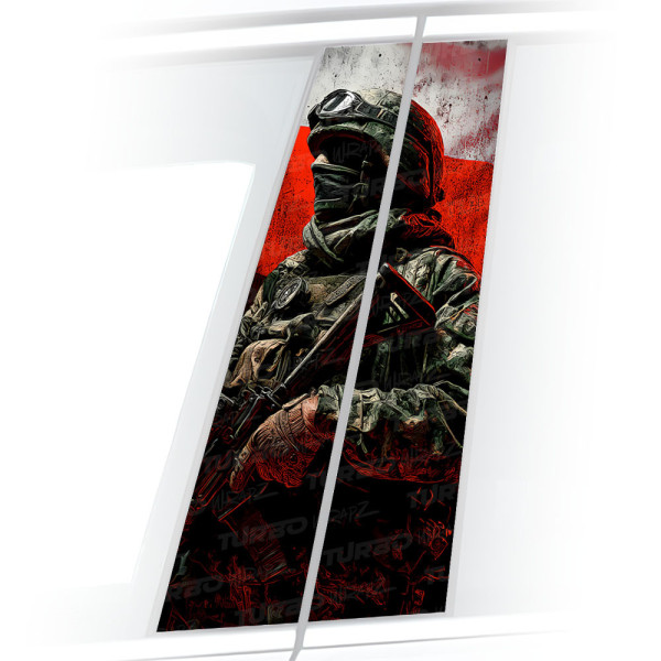 Naklejka na słupek samochodowy Polski Żołnierz | TurboWrapz.com