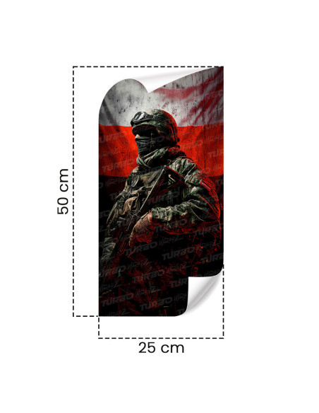 Sticker for car pillar Polski Żołnierz | TurboWrapz.com