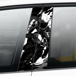 Naklejka na słupek samochodowy Motor Ścigacz | TurboWrapz.com 2