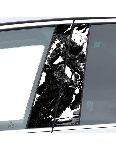 Naklejka na słupek samochodowy Motor Ścigacz | TurboWrapz.com