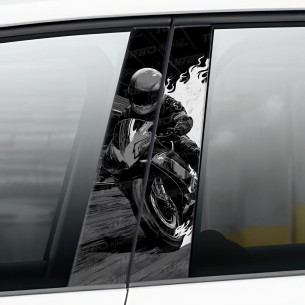 Naklejka na słupek samochodowy Motor Ścigacz | TurboWrapz.com 2