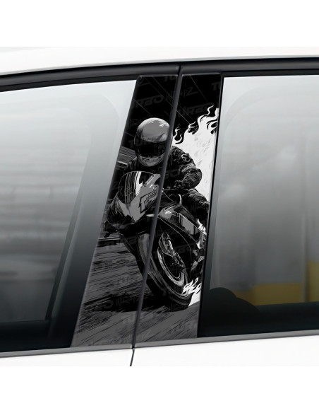 Naklejka na słupek samochodowy Motor Ścigacz | TurboWrapz.com