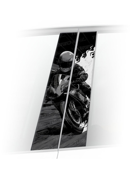 Naklejka na słupek samochodowy Motor Ścigacz | TurboWrapz.com