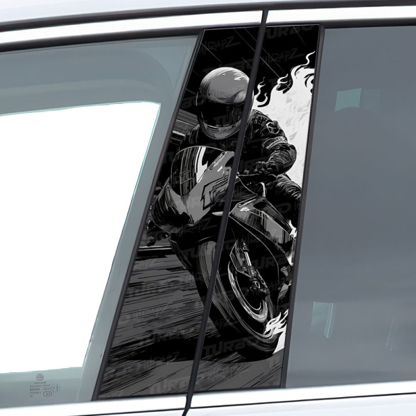 Naklejka na słupek samochodowy Motor Ścigacz | TurboWrapz.com