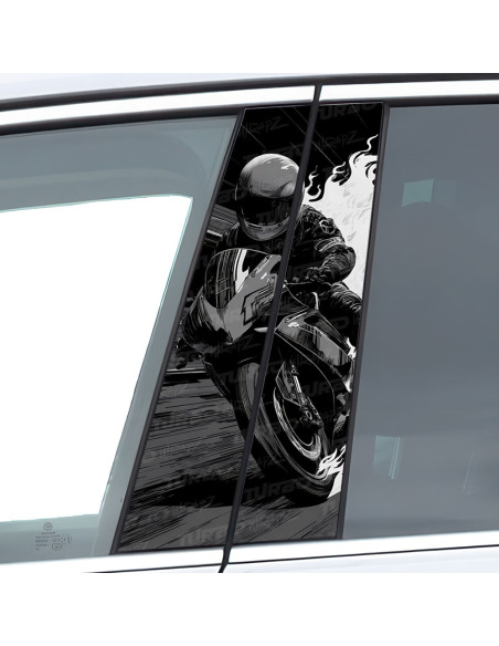 Naklejka na słupek samochodowy Motor Ścigacz | TurboWrapz.com