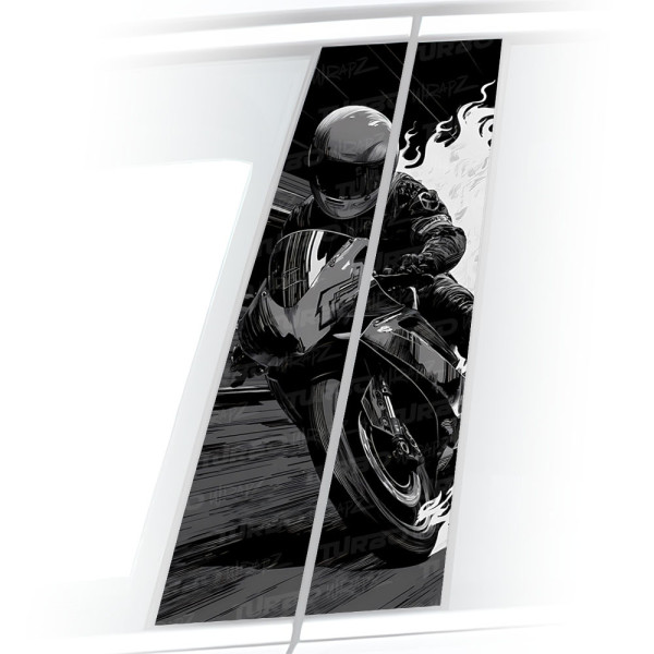 Naklejka na słupek samochodowy Motor Ścigacz | TurboWrapz.com