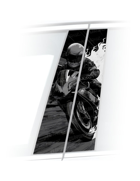 Naklejka na słupek samochodowy Motor Ścigacz | TurboWrapz.com