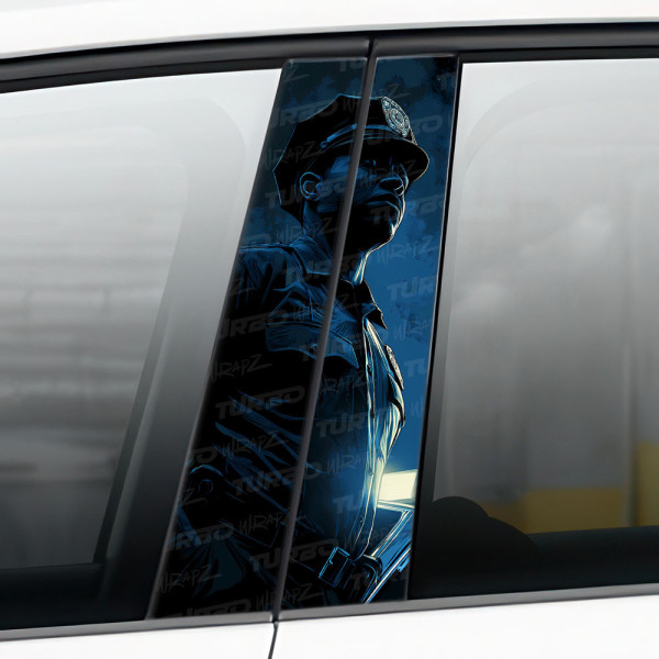 Naklejka na słupek samochodowy Policjant | TurboWrapz.com