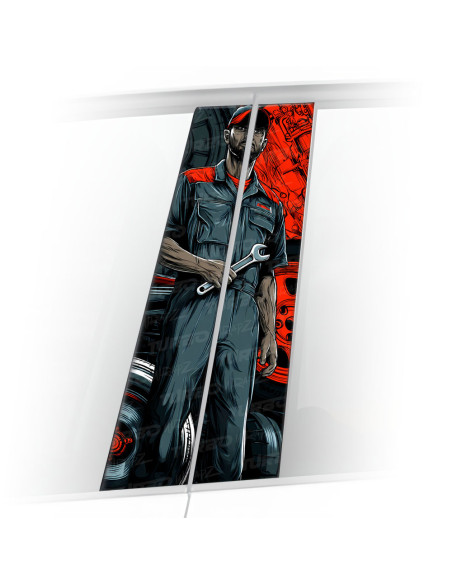 Sticker for car pillar Mechanik | TurboWrapz.com