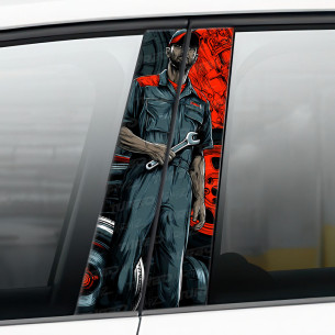 Sticker for car pillar Mechanik | TurboWrapz.com 2