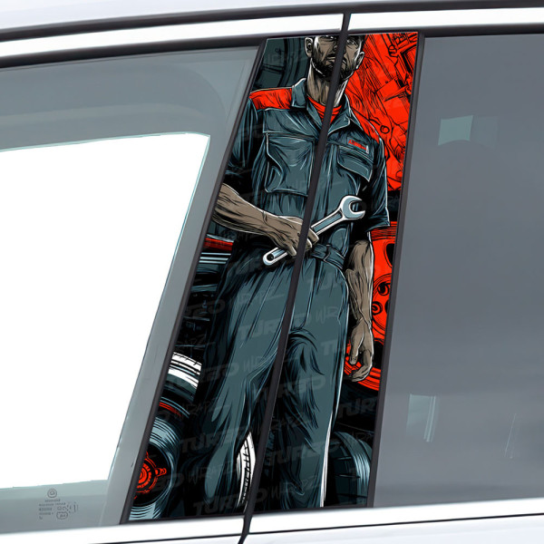 Sticker for car pillar Mechanik | TurboWrapz.com