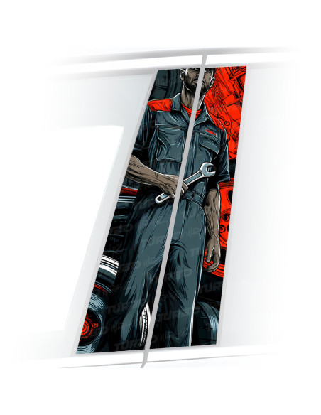 Sticker for car pillar Mechanik | TurboWrapz.com