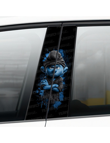 Sticker for car pillar Smerf Maruda | TurboWrapz.com