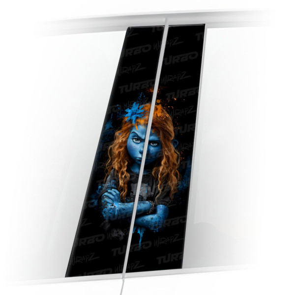 Sticker for car pillar Ruda Smerfetka | TurboWrapz.com