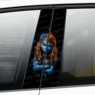 Naklejka na słupek samochodowy Ruda Smerfetka | TurboWrapz.com 2