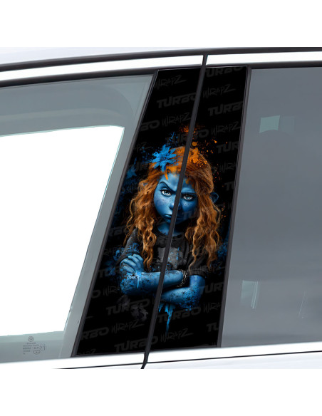 Sticker for car pillar Ruda Smerfetka | TurboWrapz.com
