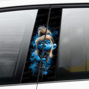 Naklejka na słupek samochodowy Biznesmenka Smerfetka | TurboWrapz.com 2