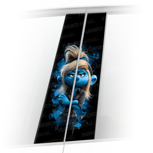 Naklejka na słupek samochodowy Biznesmenka Smerfetka | TurboWrapz.com