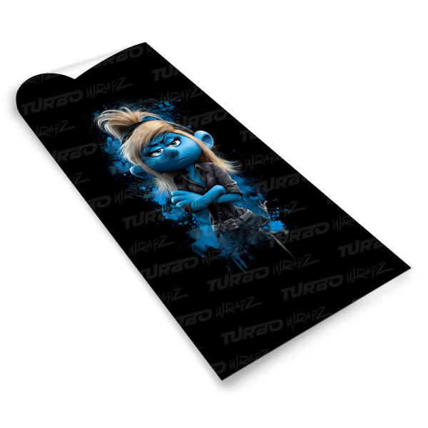 Naklejka na słupek samochodowy Biznesmenka Smerfetka | TurboWrapz.com