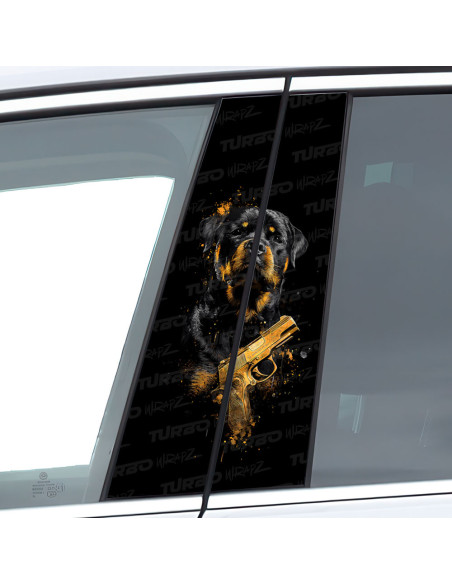 Naklejka na słupek samochodowy Rottweiler  | TurboWrapz.com