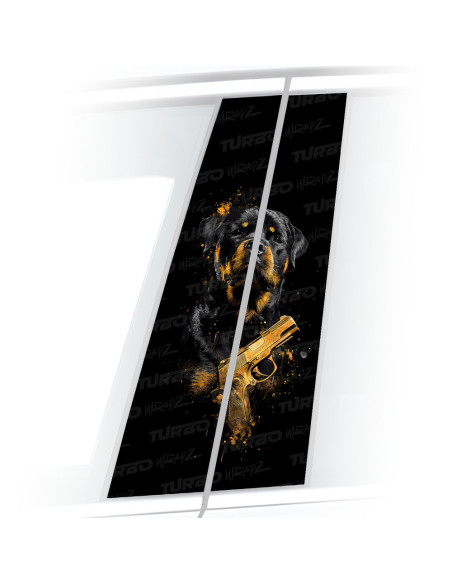 Naklejka na słupek samochodowy Rottweiler  | TurboWrapz.com