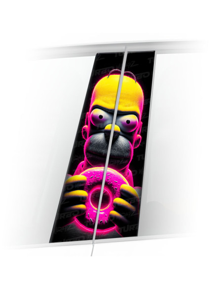 Sticker for car pillar Homer z różowym pączkiem | TurboWrapz.com