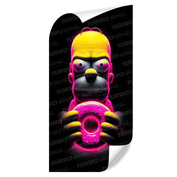 Sticker for car pillar Homer z różowym pączkiem | TurboWrapz.com