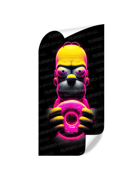 Sticker for car pillar Homer z różowym pączkiem | TurboWrapz.com