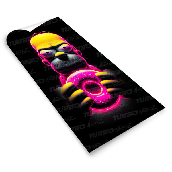 Sticker for car pillar Homer z różowym pączkiem | TurboWrapz.com